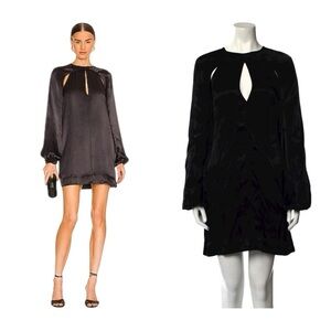 🖤 L’Academie Alana Mini Dress Black Long Sleeve Keyhole Shift NWT – Size M